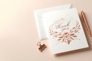 A thank you card with an elegant design. Space for text.