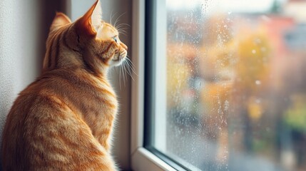 The photograph of an orange cat looking forward and seeing a majestic lion symbolizes self-awareness and confidence.