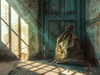 Wall Mural - Sunbeams in an Abandoned Room