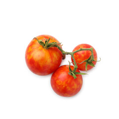 Sticker - Branch with ripe tomatoes isolated on white, top view