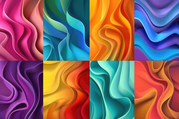 Poster - A collection of four different colored backgrounds with white text overlay