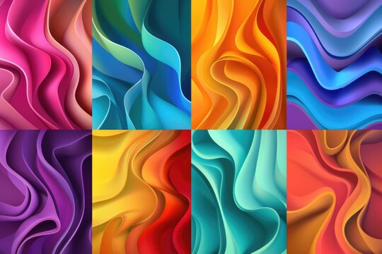 A collection of four different colored backgrounds with white text overlay