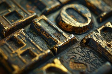 Poster - A detailed view of computer keyboard keys, ideal for technology and computing concepts