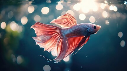 A serene underwater shot of a lionfish resting on a rocky ledge, showcasing its striking colors and intricate fin details.