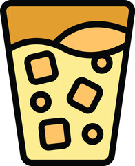 Poster - Glass is filled with cold coffee with ice cubes and milk foam, refreshing coffee drink for summer days