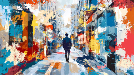 Wall Mural - Colorful urban masterpiece, generative ai. Street Art. Illustration