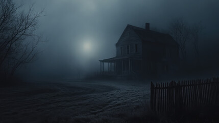 A house with a porch and a fence in front of it