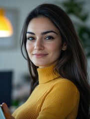 Business Professional Woman Portrait with Tablet and Smile