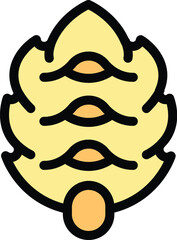 Poster - This illustration depicts a yellow cedar cone, showcasing its characteristic scales and seeds, symbolic of gymnosperm reproduction
