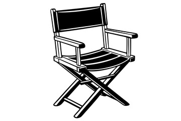 Wall Mural - Minimalist Director’s Chair Vector | Stylish Icon for Film & Media Design