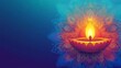 © suyu - Happy Diwali vector illustration featuring a vibrant design template with a decorative lamp, golden lights, and a colorful mandala background, perfect for celebrating the festival of lights