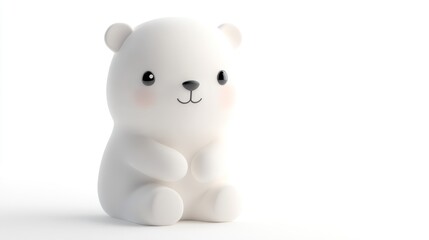 Sticker - A cute, stylized white bear figurine with a friendly expression.