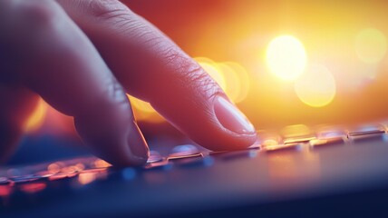 Poster - A hand is pressing a key on a keyboard