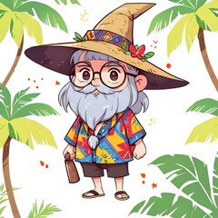 Wall Mural - Wizard in a Tropical Paradise