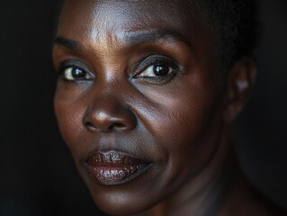 Poster - Contemplative Portrait of a Woman with Dark Skin