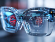 © Zape - Futuristic smart glasses with data displayed on the lenses.
