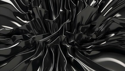 Bold 3D Shiny Black Abstract Art