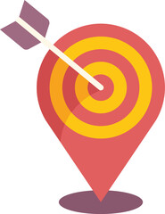 Poster - Location pin is pointing the target center with arrow sticking in it