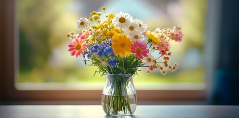 Poster - Colorful Bouquet of Flowers in a Vase