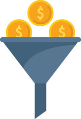Poster - Sales funnel increasing revenue generating money through marketing and leads