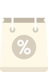 Poster - minimalist shopping bag showing percent sign for discount offer