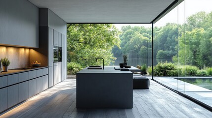 Poster - Modern Kitchen with a View