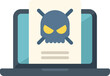 © anatolir - Laptop showing warning message with skull symbol on screen, concept of computer virus, cyber attack or online security threat