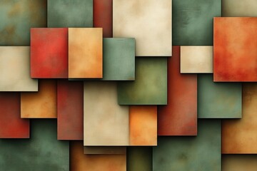 Canvas Print - Abstract Geometric Pattern with Earthy Colors