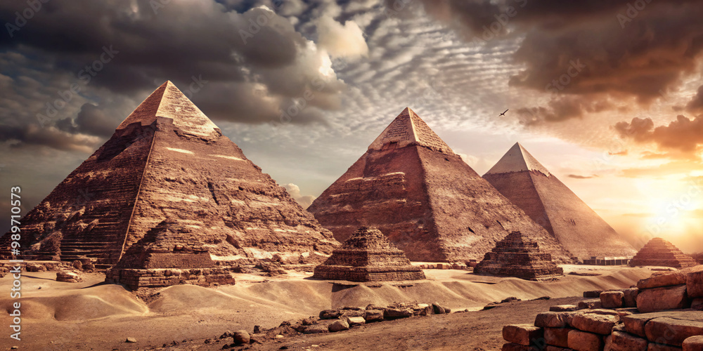 pyramids of gizaegypt, pyramid, giza, pyramids, desert, cairo, ancient ...