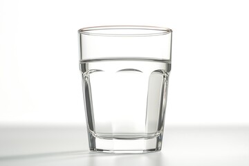 Wall Mural - Clear Water in Simple Glass on White Background