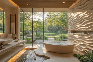 Sticker - Modern Bathroom with Garden View