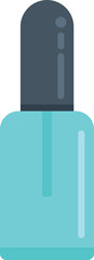 Sticker - Single nail polish bottle with turquoise enamel is standing on a white background, evoking beauty and personal care