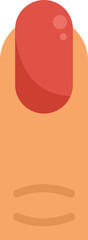 Poster - Finger with red nail polish, beauty salon and cosmetics concept