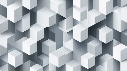 Poster - Abstract geometric vector seamless technology gray and white cube square paper background. surface creative diamond geometric pattern gray Polygon Mosaic triangle, business and corporate background 