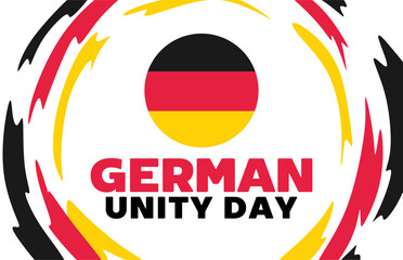 Wall Mural - happy german unity day with german flag