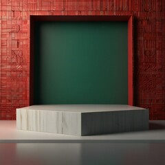 Canvas Print - room with green chalkboard