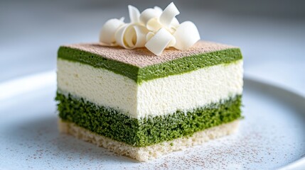 Sticker - Delicious green tea cake with creamy topping