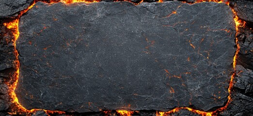 Poster - Fiery volcanic rock background