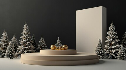 Wall Mural - christmas tree with ribbon