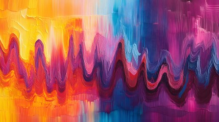 Wall Mural - 14. An abstract interpretation of sound waves in vibrant colors