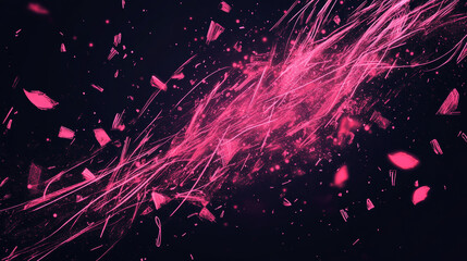 Wall Mural - Pink abstract art on a dark background.