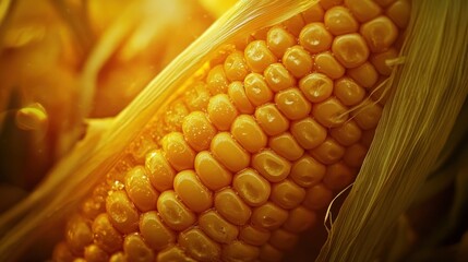 Wall Mural - Close-Up of a Fresh Corn Cob