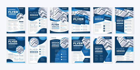 Wall Mural - business flyer template set with modern concept and minimalist layout use for business profile and p