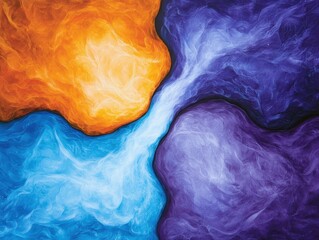 Poster - Vibrant abstract smoke swirls