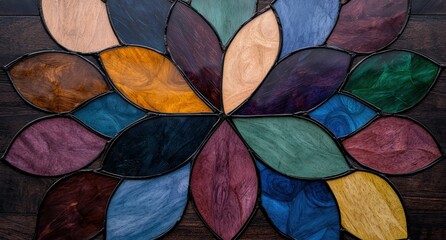 Colorful stained glass mosaic pattern