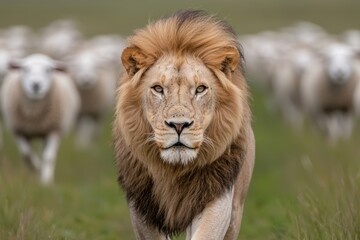 Canvas Print - Majestic lion in the wild