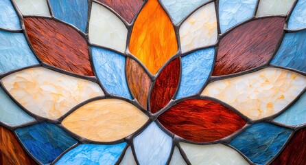 Canvas Print - Vibrant stained glass floral pattern