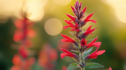 Poster - Crimson Wildflowers in Soft Light