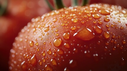 Canvas Print - Closeup of a Dewy Tomato