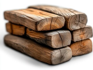 Stack of Weathered Wooden Logs